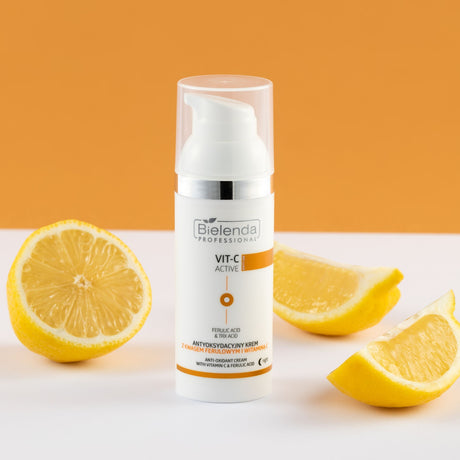 Bielenda Professional Anti-Oxidant Cream with Vitamin C & Ferulic Acid - finished result shown on a model's face