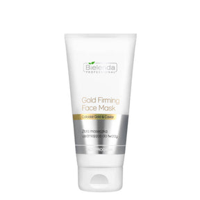 Bielenda Professional Gold Firming Face Mask Colloidal Gold & Caviar - open cosmetic jar with its lid on a white background