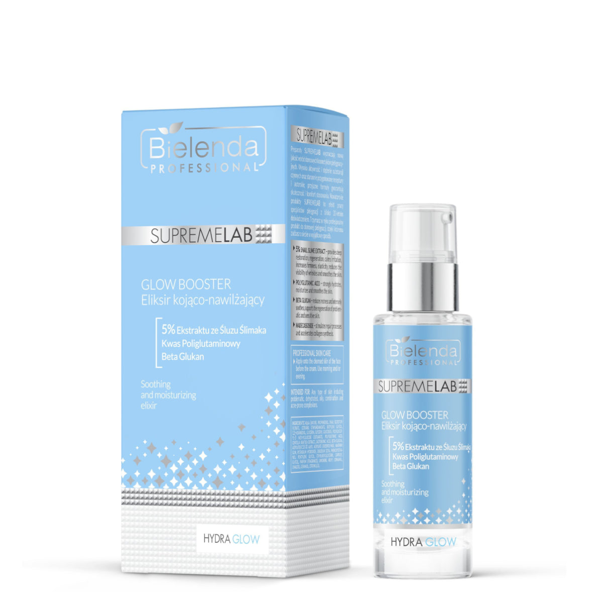 Bielenda Professional SupremeLab Glow Booster Soothing & Moisturising Elixir - retail packaging on a white background