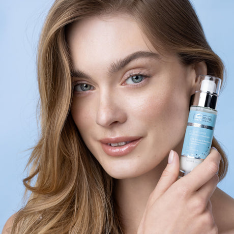 Bielenda Professional SupremeLab Glow Booster Soothing & Moisturising Elixir - finished result shown on a model's face