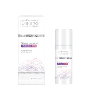 Bielenda Professional SupremeLab Re-Advanced Night Cream Retinal 0.01% - retail packaging on a white background