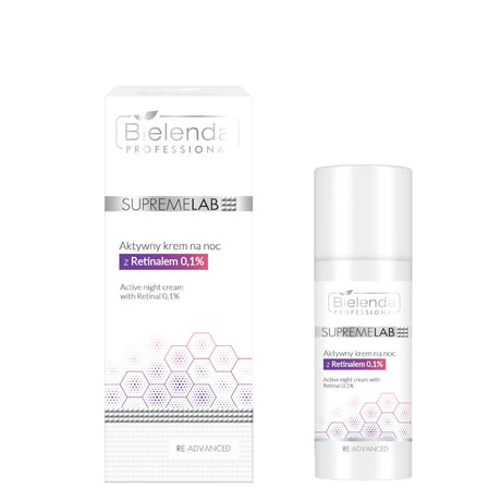 Bielenda Professional SupremeLab Re-Advanced Night Cream Retinal 0.01% - retail packaging on a white background