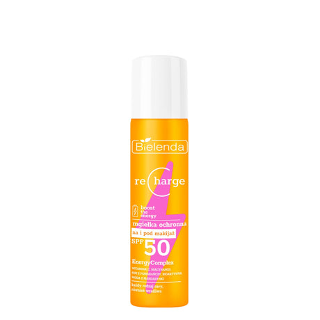 Bielenda Recharge Protective Mist SPF50 On/Under Makeup - isolated on a white background