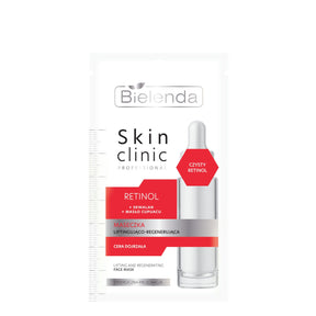 Bielenda Skin Clinic Lifting Retinol Face Mask - open cosmetic jar with its lid on a white background
