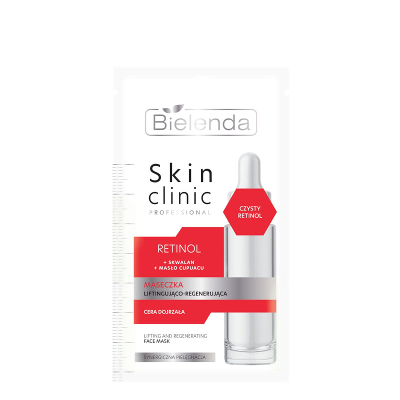 Bielenda Skin Clinic Lifting Retinol Face Mask - open cosmetic jar with its lid on a white background