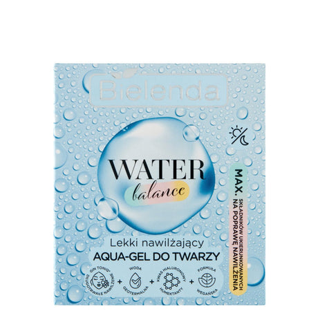 Bielenda Water Balance Light Moisturising Face Aqua-Gel - retail packaging on a white background