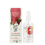 Crazy Hair Heat Protection Spray Pink Grapefruit - arranged with the included components on a white background