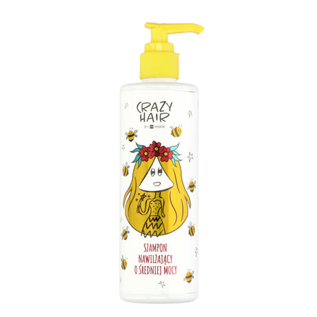 Crazy Hair Moisturising Shampoo Medium Power Honey - retail hair-care container isolated on a white background