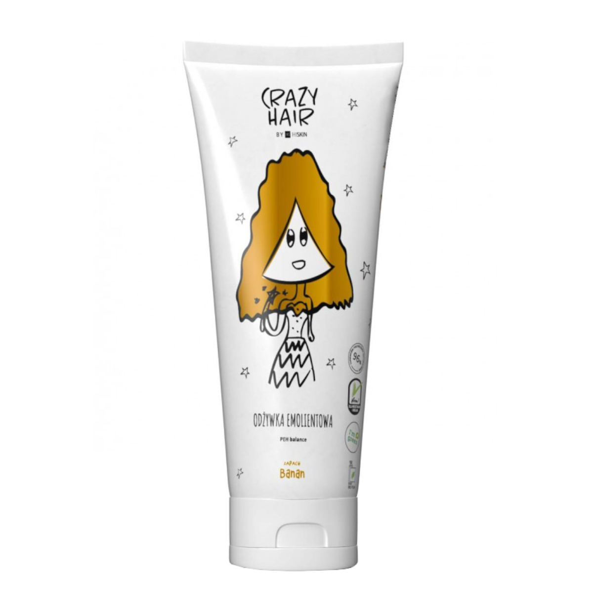 Crazy Hair PEH Balance Emollient Hair Conditioner Banana - retail hair-care container isolated on a white background