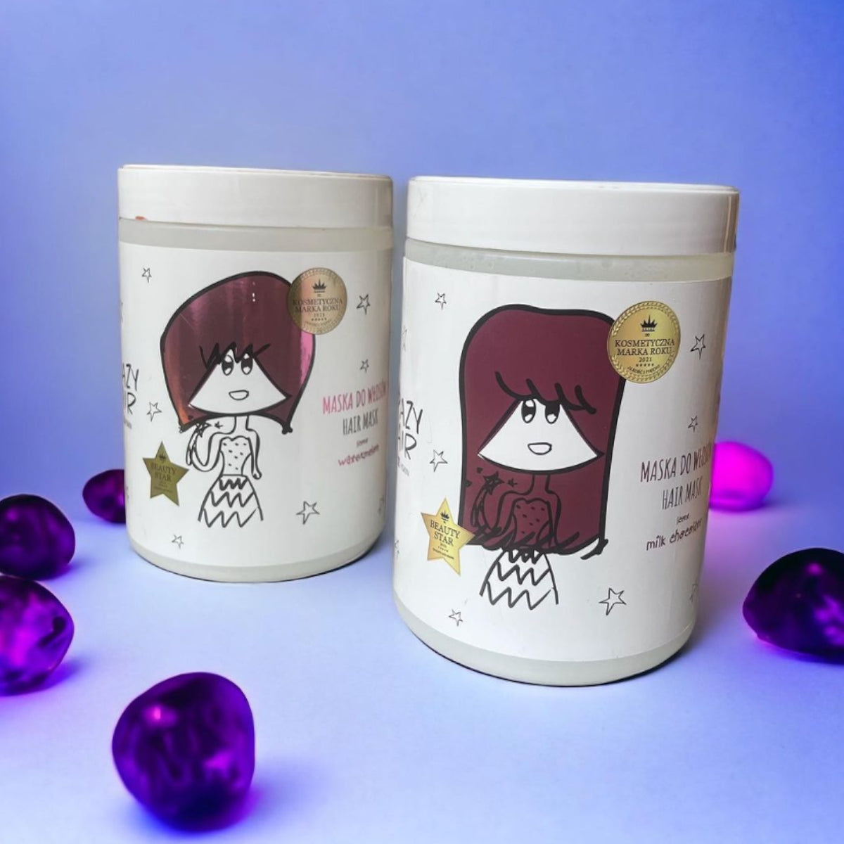 Crazy Hair PEH Balance Hair Mask Chocolate - product and colour result shown on hair