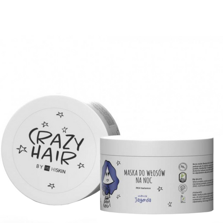 Crazy Hair PEH Balance Hair Sleeping Mask Blueberry - retail hair-care container isolated on a white background
