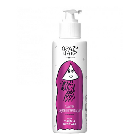 Crazy Hair Scalp Balance Deep Cleansing Shampoo Raspberry & Blueberry - retail hair-care container isolated on a white background