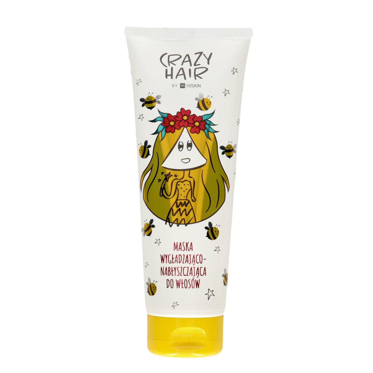 Crazy Hair Smoothing & Shining Hair Mask Honey (EXP 11/2026) - retail hair-care container isolated on a white background