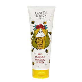 Crazy Hair Smoothing & Shining Hair Mask Honey (EXP 11/2026) - retail hair-care container isolated on a white background