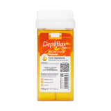 Depilflax 100 Natural 110 g wax cartridge with golden wax, a white roller head and front label.