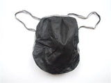 A single black disposable men's brief with thin elastic loops; the product is supplied in packs of five.