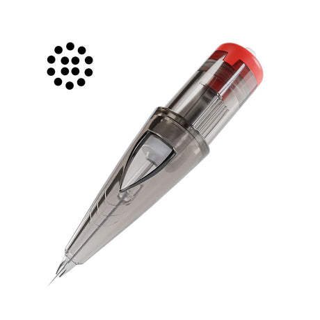 El Cartel Tattoo Cartridges 0.30mm 14RS Shader 10 pcs - single tattoo cartridge on a white background