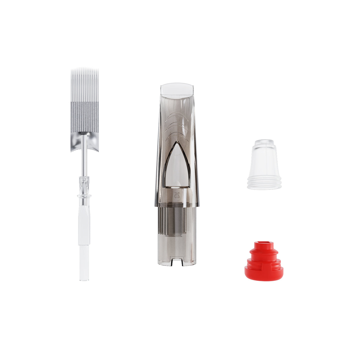 El Cartel Tattoo Cartridges 0.30mm 15 Magnum 10 pcs - disassembled cartridge with its individual components