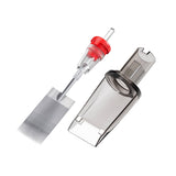 El Cartel Tattoo Cartridges 0.35mm 45 Magnum 10 pcs - cartridge shown beside the needle module