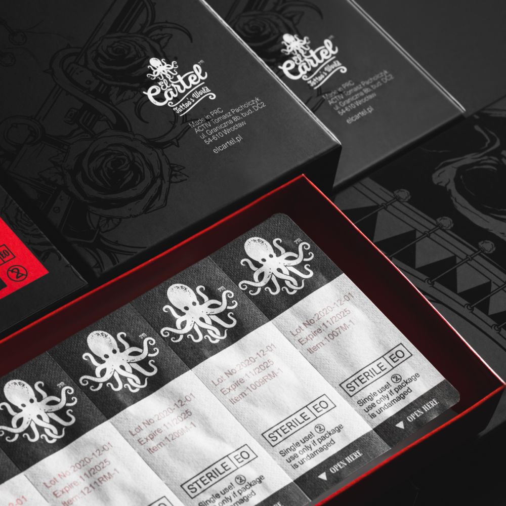 El Cartel Tattoo Cartridges V2 0.30mm 3RL Long Taper 10 pcs - single cartridge shown from the front