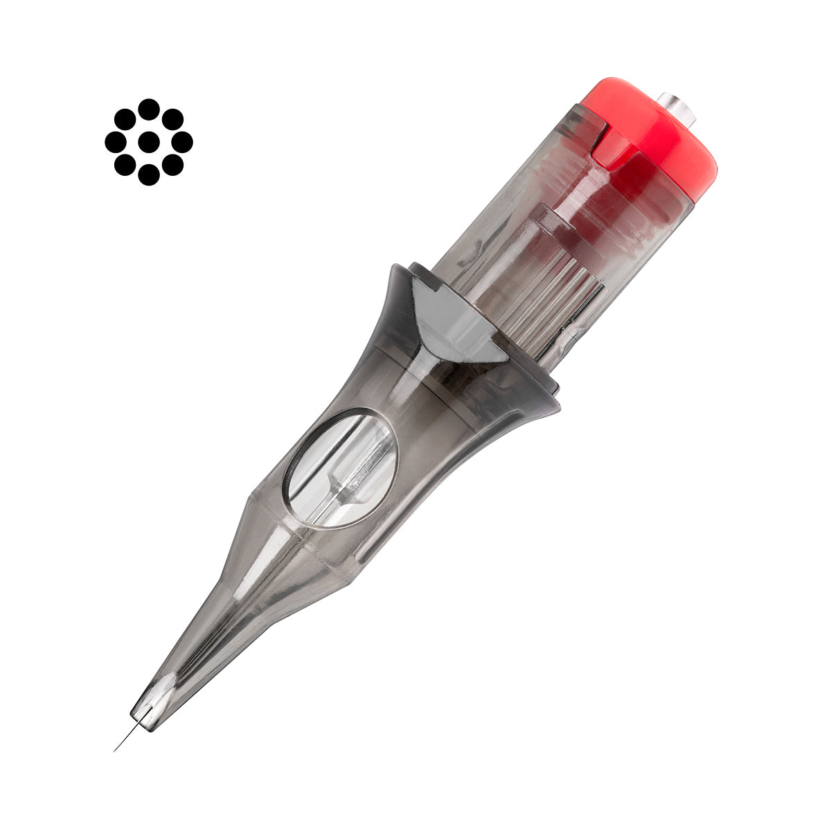 El Cartel Tattoo Cartridges V2 0.30mm 9RL Medium Taper 10 pcs - single tattoo cartridge on a white background