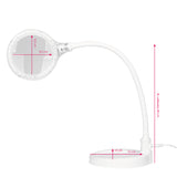 Elegante 2014-2R 30 LED SMD 3D Magnifying Desk Lamp with Base & Clamp - main unit with included components on a white background