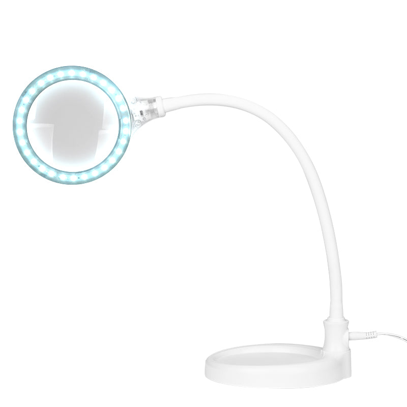 Elegante 2014-2R 30 LED SMD 3D Magnifying Desk Lamp with Base & Clamp - device housing and functional components shown on a white background