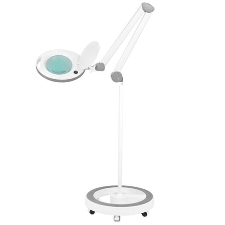 Elegante 6014 60 Magnifier LED 5D Lamp with a Tripod - main unit with included components on a white background