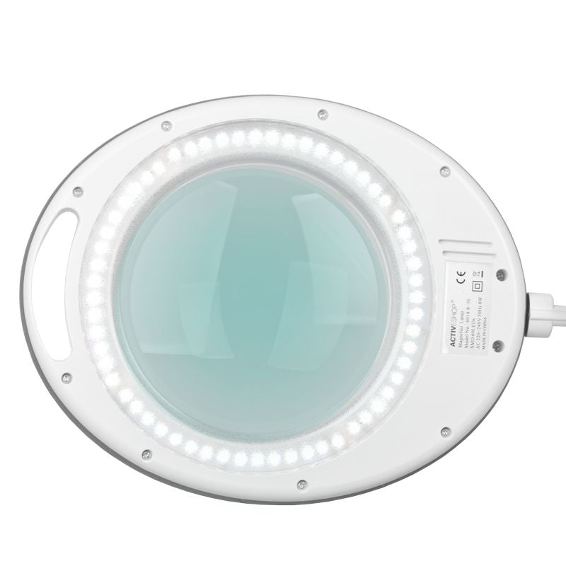 Elegante 6014 60 Magnifier LED 5D Lamp with a Tripod - main unit with included components on a white background