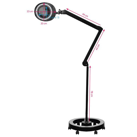 Elegante 6025 60 LED SMD 5 Diopter Magnifying Lamp with a Tripod Black - device housing and functional components shown on a white background