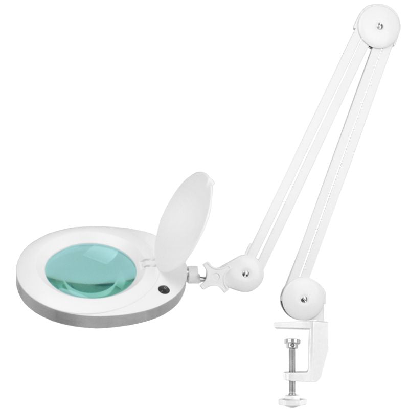 Elegante 6025 60 LED SMD 5 Diopter Tabletop Magnifying Lamp - main unit with included components on a white background