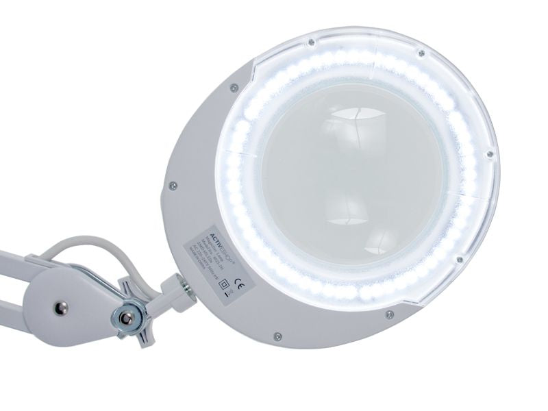 Elegante 6025 60 LED SMD 5 Diopter Tabletop Magnifying Lamp - main unit with included components on a white background