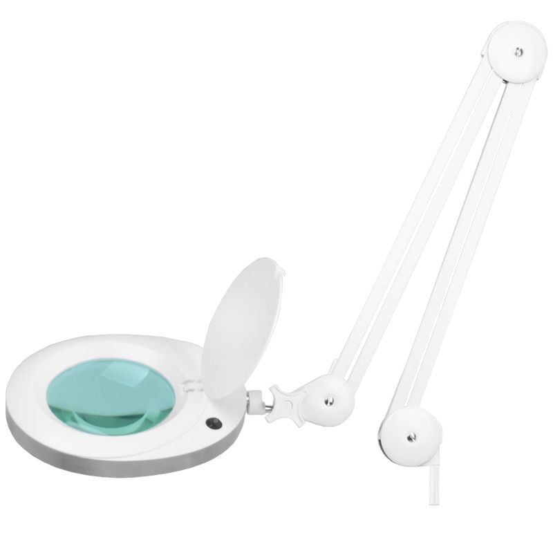 Elegante 6025 60 LED SMD 5 Diopter Tabletop Magnifying Lamp - device housing and functional components shown on a white background