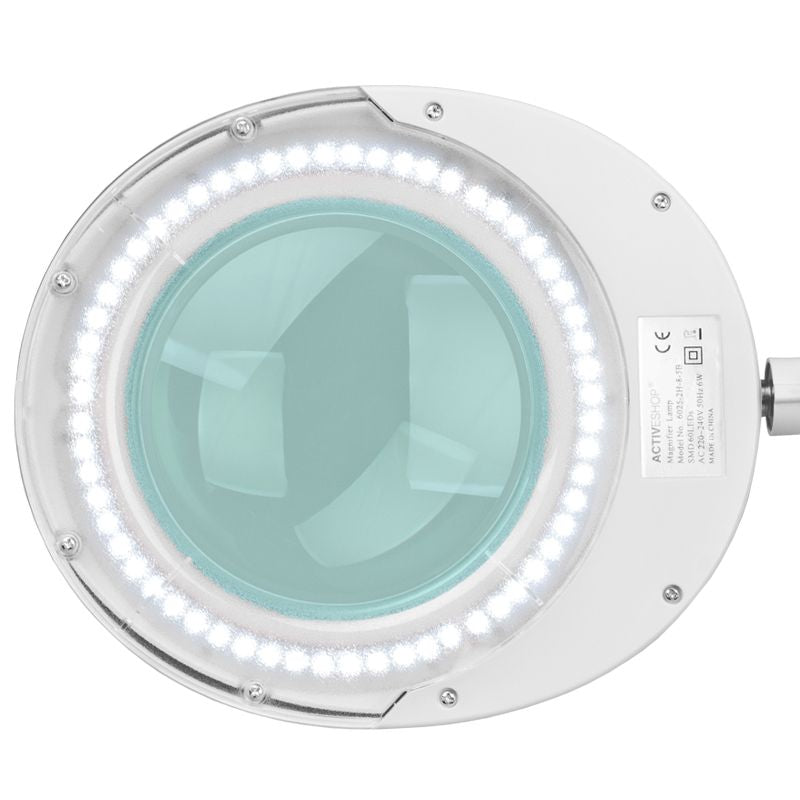 Elegante 6025 60 LED SMD 5 Diopter Tabletop Magnifying Lamp - device housing and functional components shown on a white background