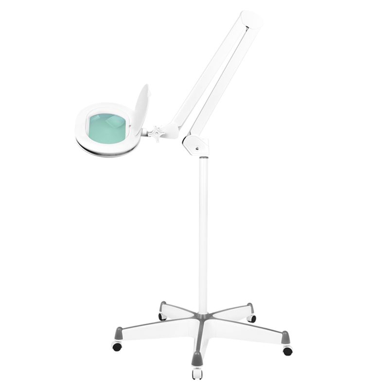Elegante 6028 60 LED 5 Diopter Magnifying Lamp with Tripod & Light Intensity Adjustment - main unit with included components on a white background