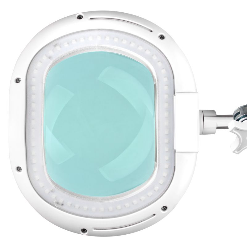 Elegante 6028 60 LED 5 Diopter Magnifying Lamp with Tripod & Light Intensity Adjustment - main unit with included components on a white background