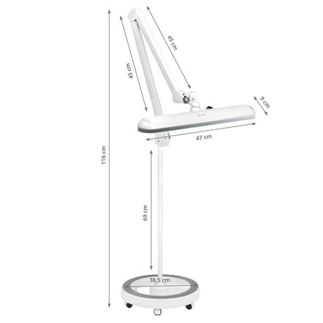 Elegante 801-L Led Workshop Lamp White Light Intensity with Stand - LED task lamp showing its adjustable construction and controls