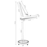 Elegante 801-s Led Workshop Lamp with Standard White Tripod - LED task lamp showing its adjustable construction and controls