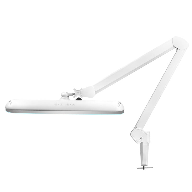 Elegante 801-TL Led Work Lamp White with Vice Light Intensity & Colour - LED task lamp showing its adjustable construction and controls