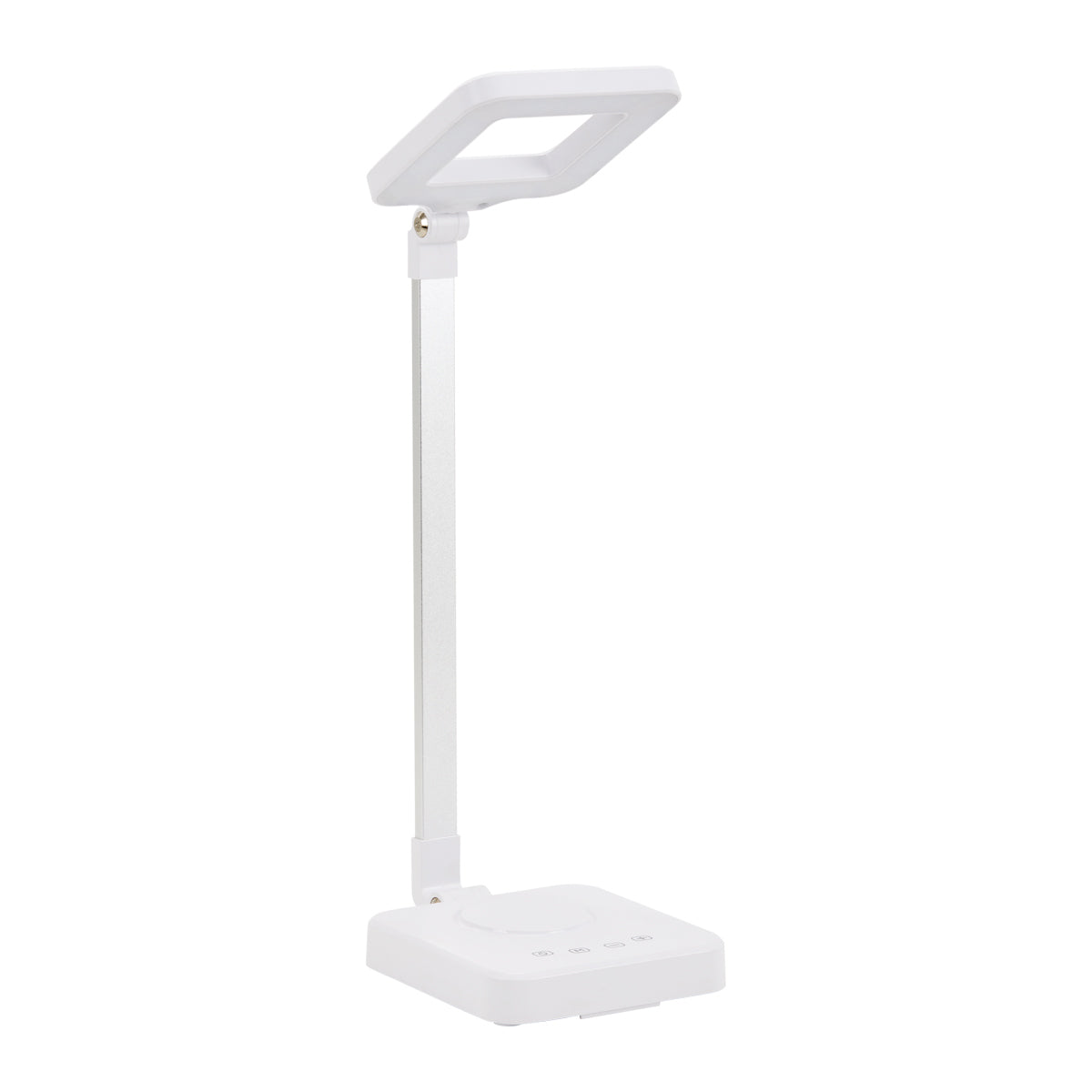 Elegante 804 Desk Led Lamp Square White - LED task lamp showing its adjustable construction and controls