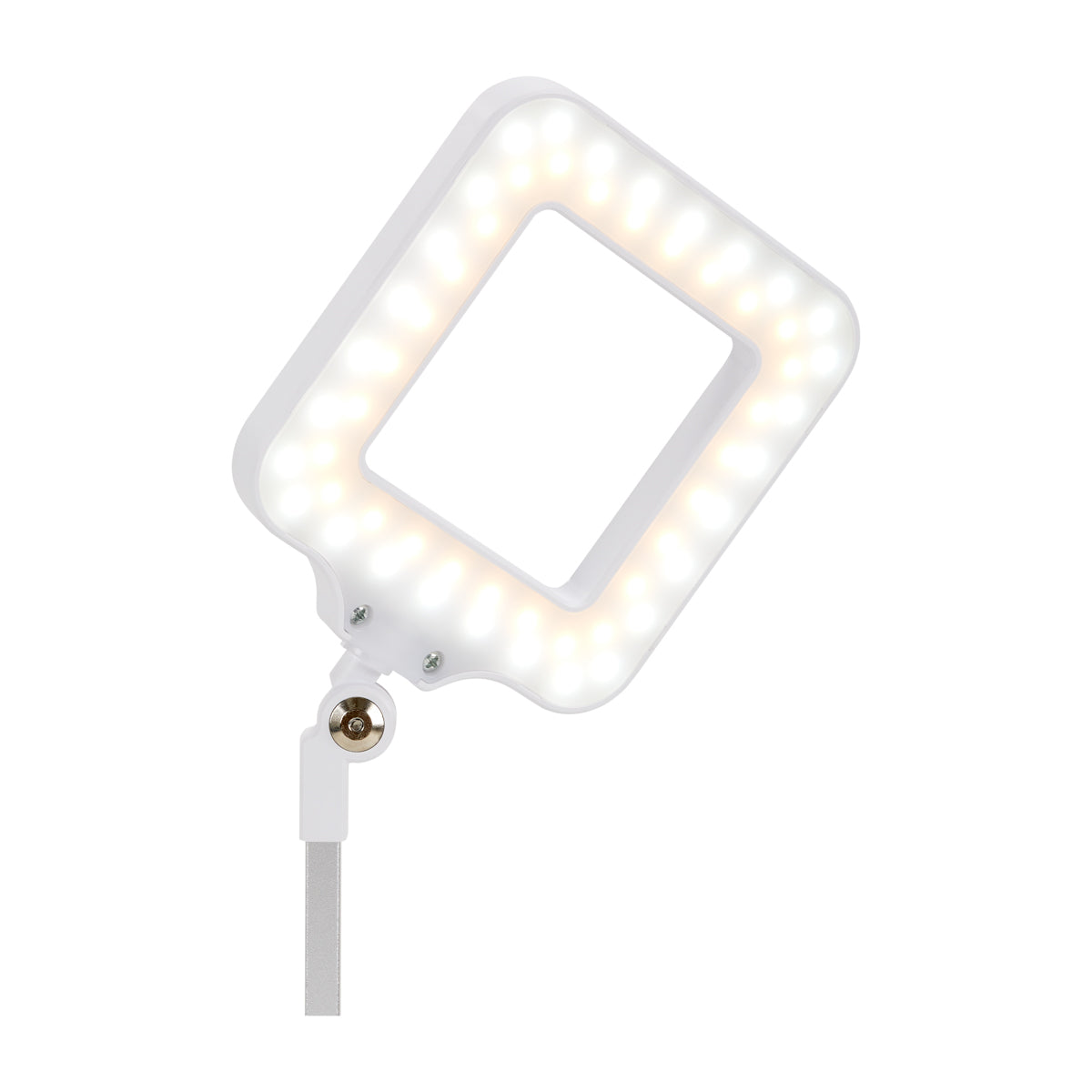 Elegante 804 Desk Led Lamp Square White - LED task lamp showing its adjustable construction and controls