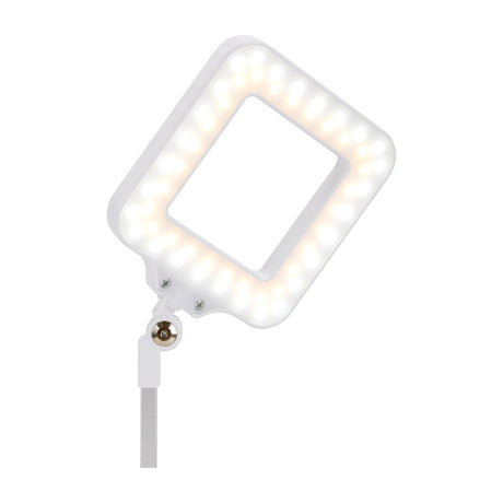 Elegante 804 Desk Led Lamp Square White - LED task lamp showing its adjustable construction and controls