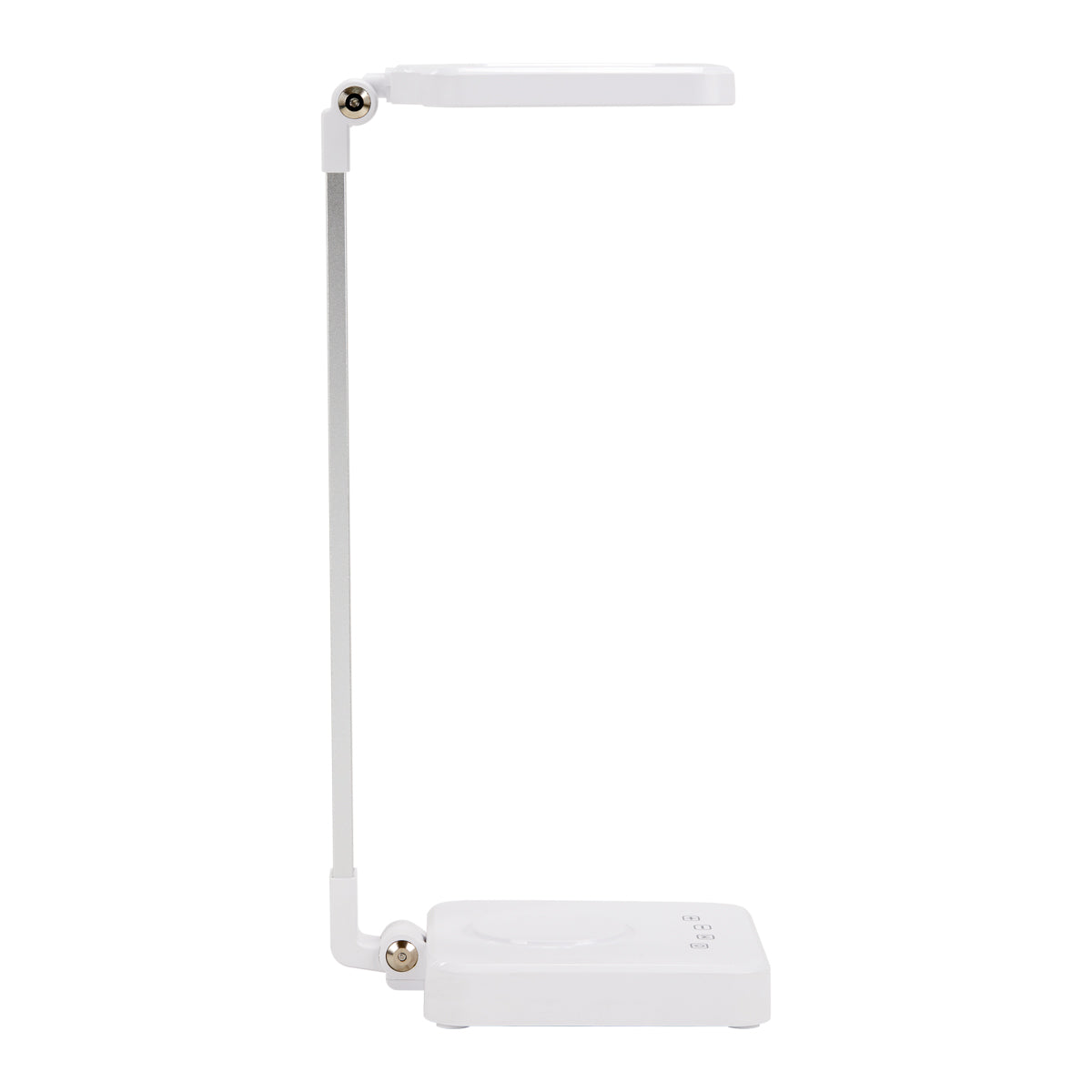 Elegante 804 Desk Led Lamp Square White - LED task lamp showing its adjustable construction and controls