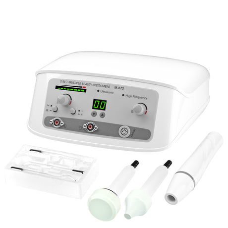 Elegante 872 2in1 Darsonval + Ultrasound Device - main unit with included components on a white background
