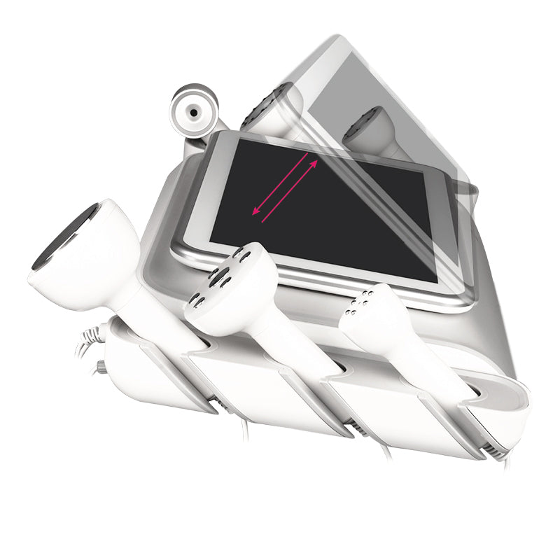 Elegante Platinum T6 Body Slimming System - treatment handpiece and connectors on a white background