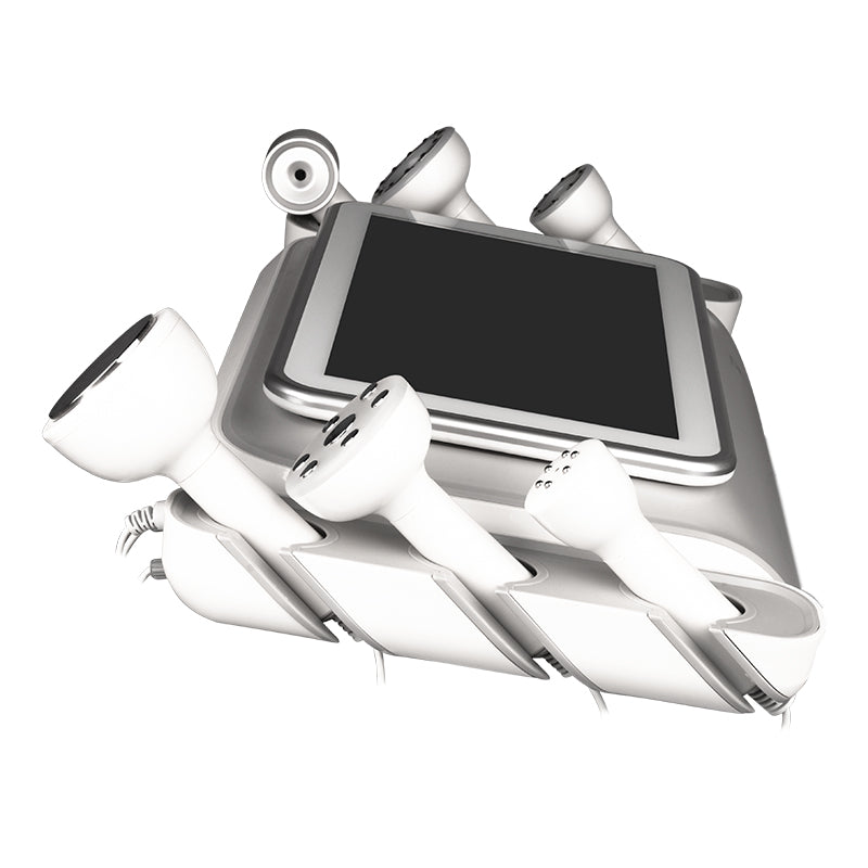 Elegante Platinum T6 Body Slimming System - treatment handpiece and connectors on a white background