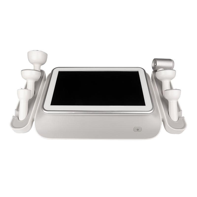 Elegante Platinum T6 Body Slimming System - treatment handpiece and connectors on a white background