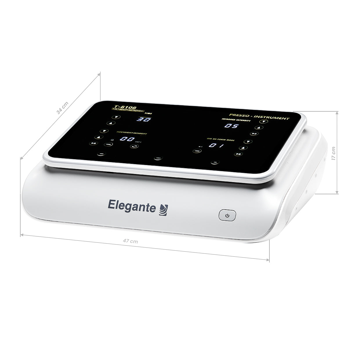 Elegante Platinum T8108 Air Pressotherapy Device For Lymphatic Drainage - device housing and functional components shown on a white background