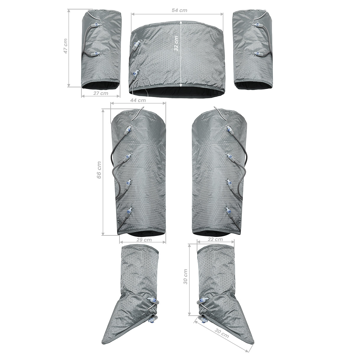 Elegante Platinum T8108 Air Pressotherapy Device For Lymphatic Drainage - main unit with included components on a white background