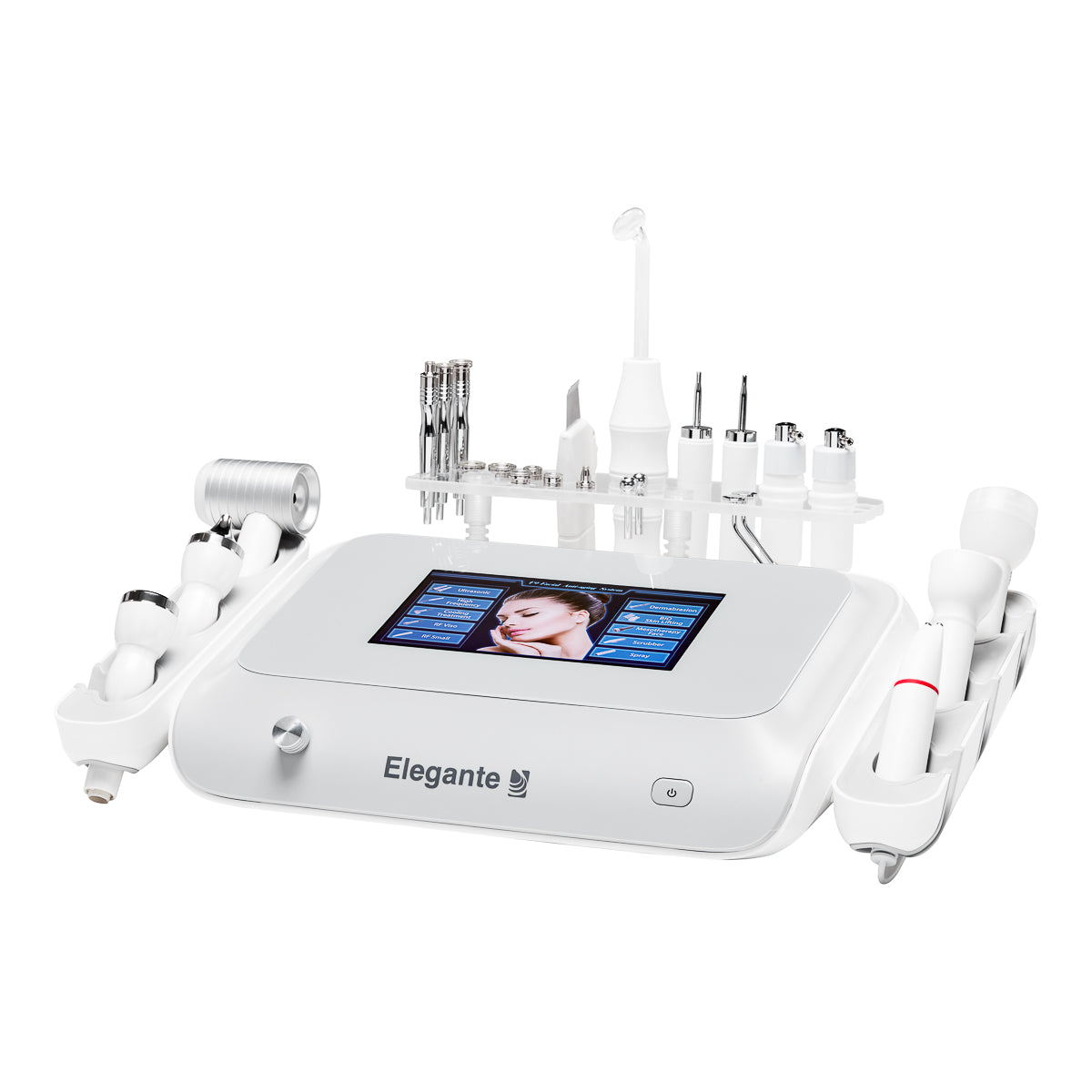 Elegante Platinum T9 Multifunctional Salon Device - main unit with included components on a white background